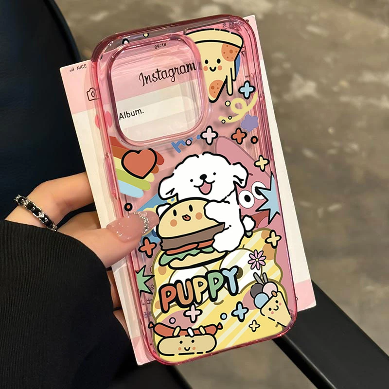 汉堡小狗适用iphone15 14promax苹果11手机壳13软胶12防摔8xr卡通