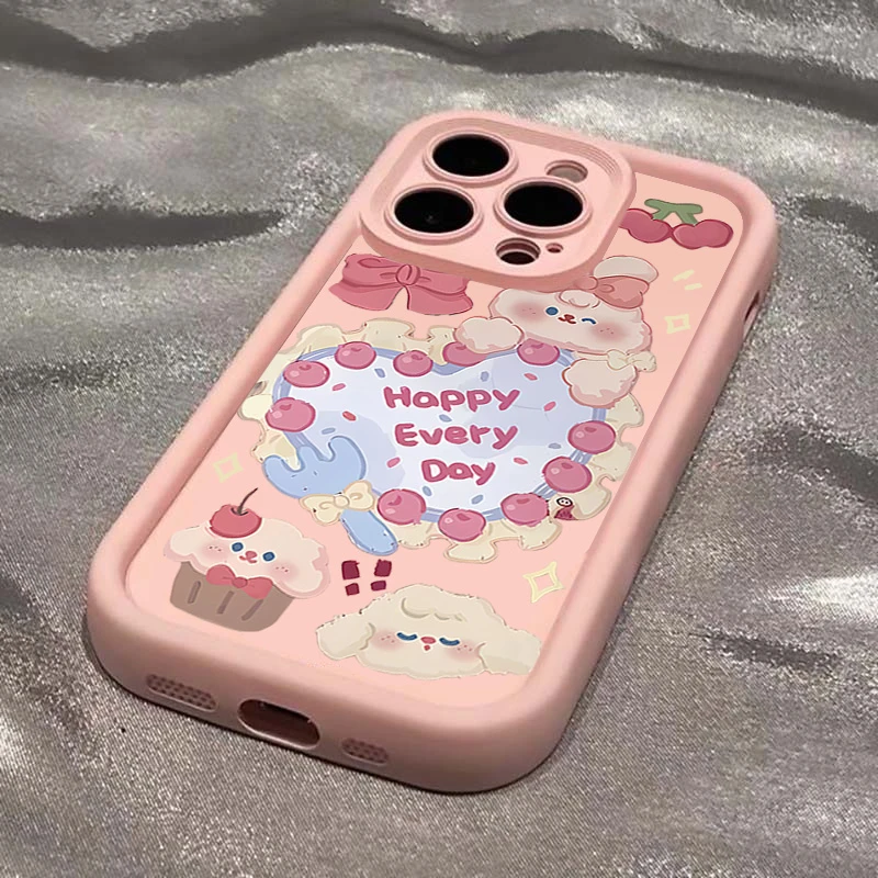 爱心兔子苹果15手机壳14ProMax软iPhone13可爱11全包12防摔78女