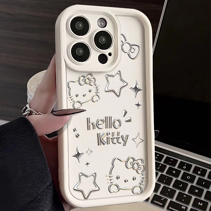 银线凯蒂猫iphone15Promax手机壳软苹果14PRO硅胶13高级12/11XS