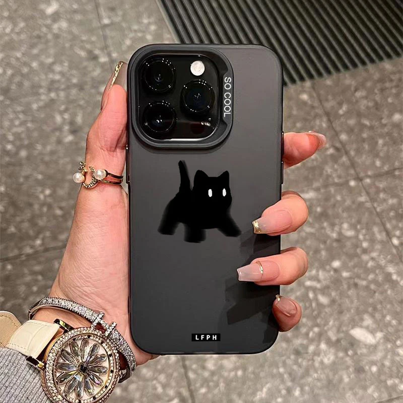 惊吓黑猫iPhone15_14promax手机壳高级新款11苹果13P软硅胶12套XS