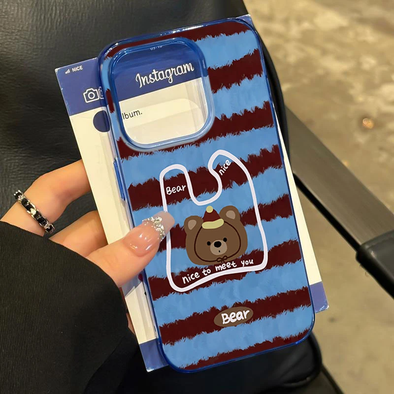 毛衣小熊适用iphone16/15p/14promax苹果11手机壳13软胶12卡通8