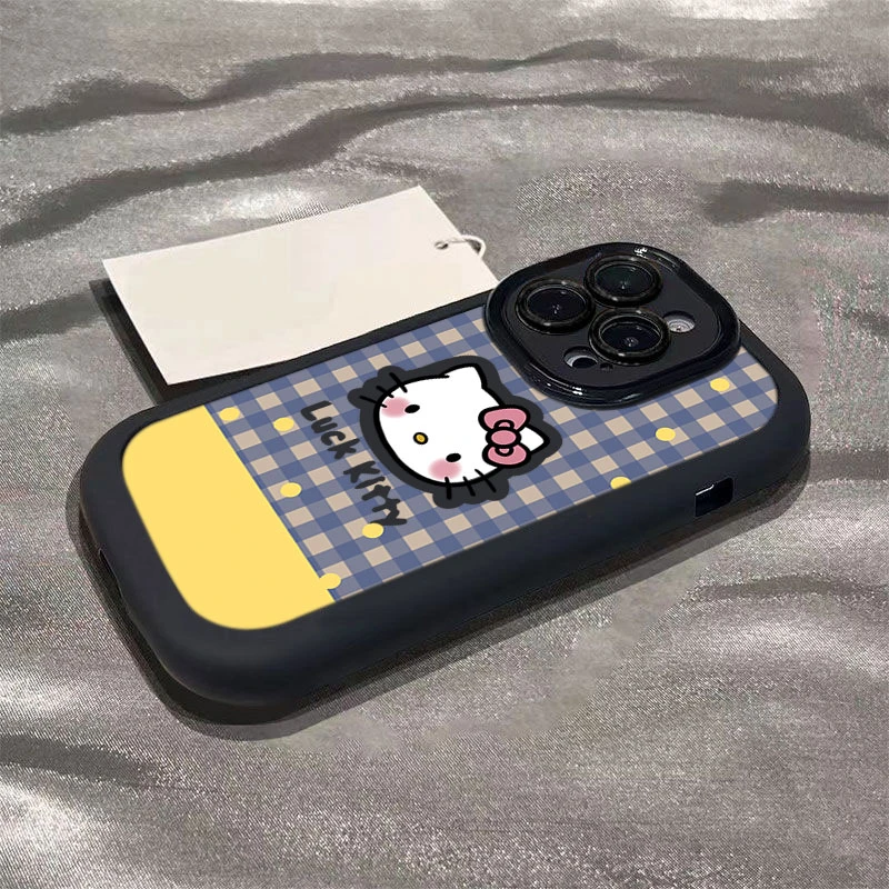 格子凯蒂适用于iphone16苹果15promax全包手机壳14泡芙13p/12/11