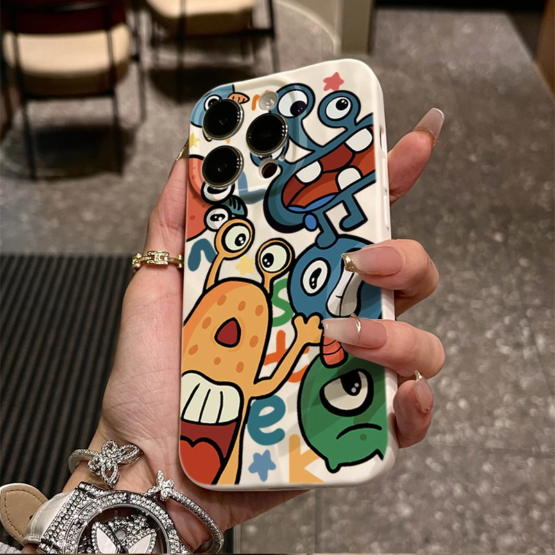外星小怪兽iphone15苹果手机壳14promax褶皱13P全包12/11软硅胶XS