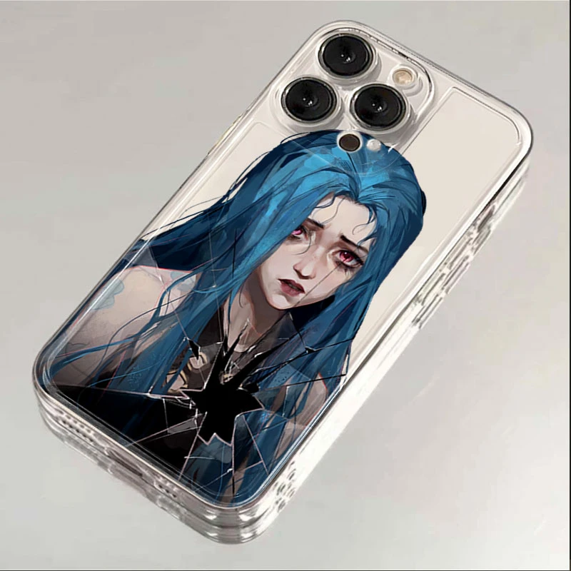 破碎金克斯适用iphone16/15promax手机壳苹果13/12透明14卡通11XR