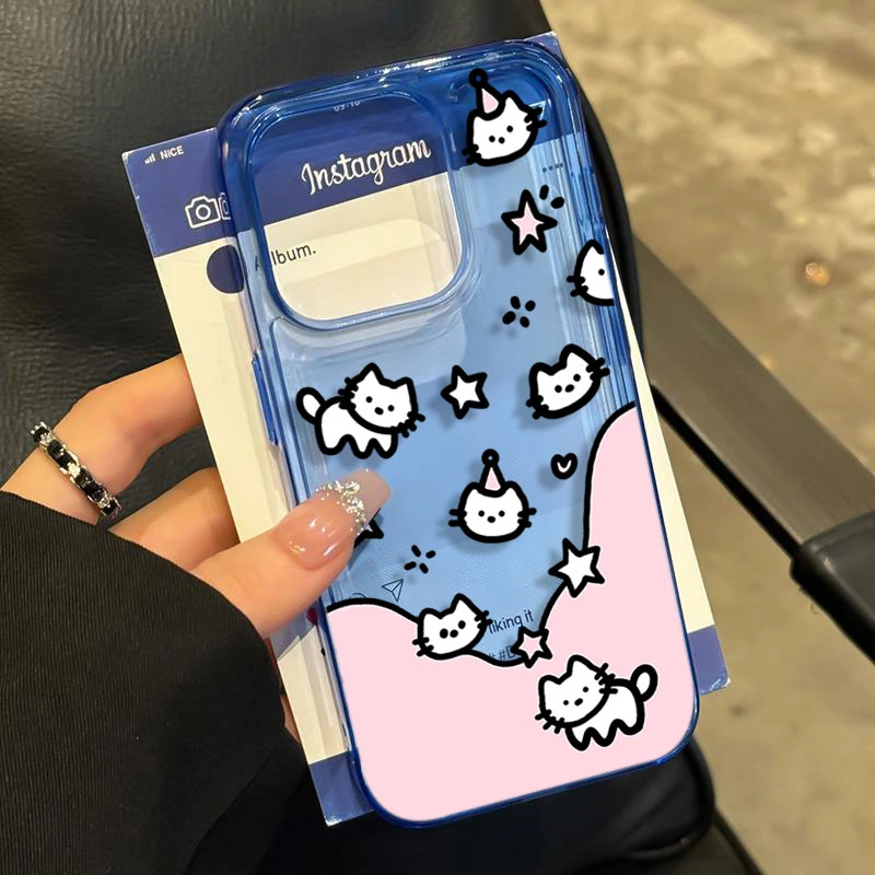 白色猫咪适用iphone15 14promax苹果11手机壳13软胶12防摔8xr卡通