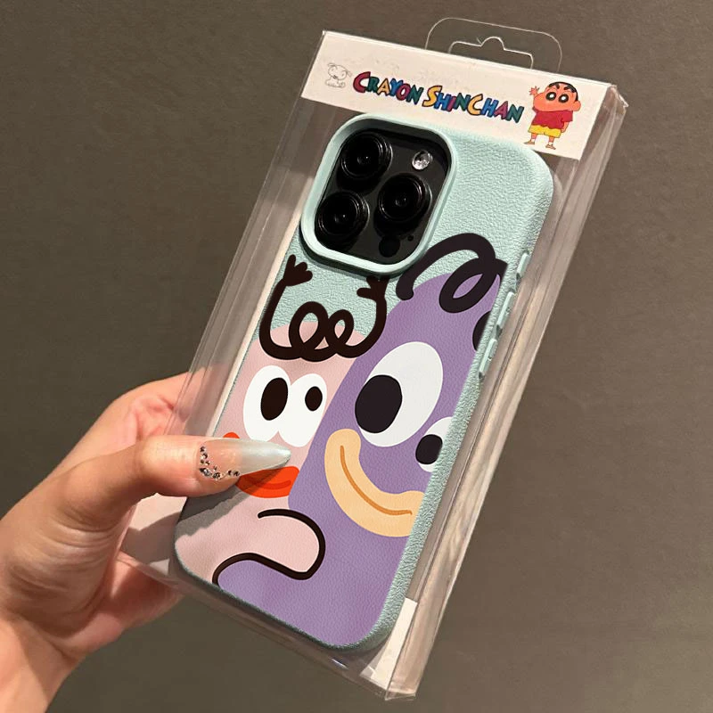 可爱香肠嘴适用苹果15手机壳iPhone14promax高级感13荔枝纹12软11