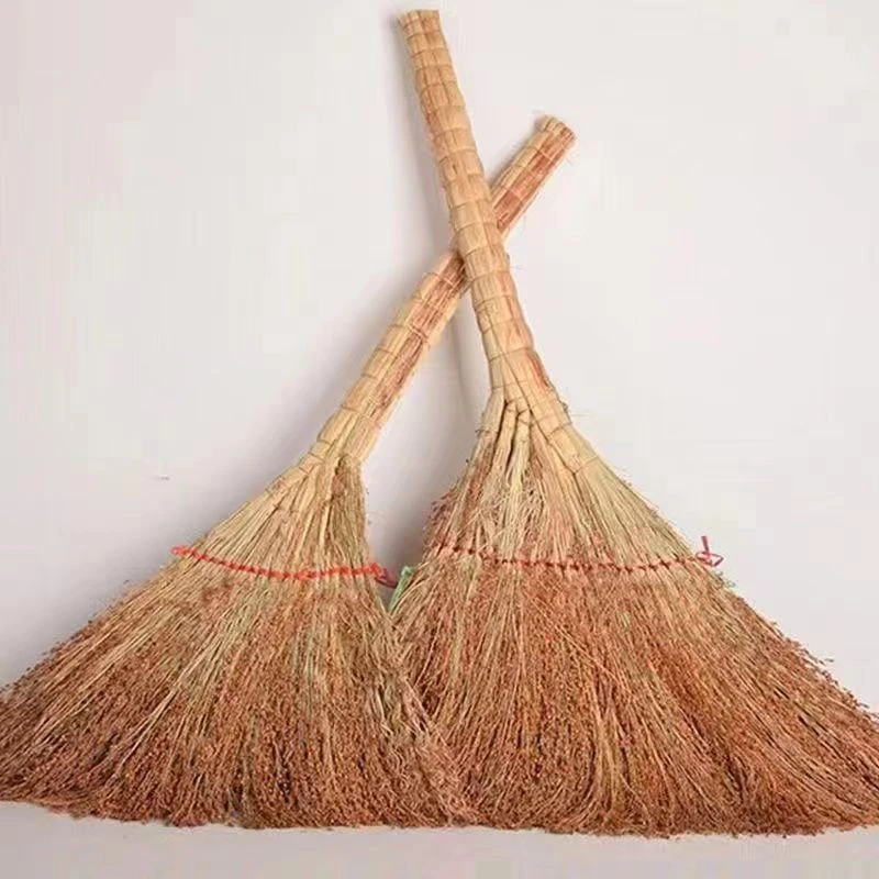 户外老式扫帚手工扫把加厚扫地扫帚家用室外学校工地高粱杆庭院用