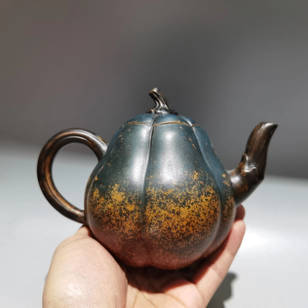 品名：南瓜壶 低蒋蓉尺寸：17/12cm容量：300cc 泥料：原矿段泥