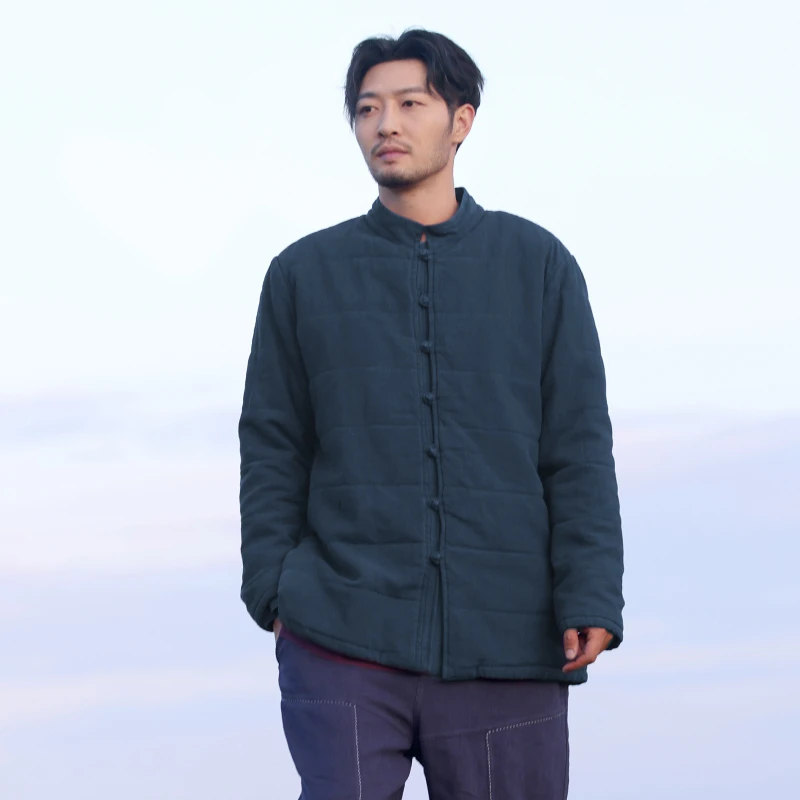 楠中国风唐装男款棉袄中式加厚宽松棉服男士上衣复古大码保暖鹤逍