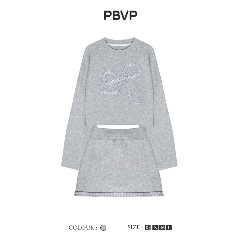 蝴蝶结显瘦卫衣+漂亮时尚半身短裙T8612