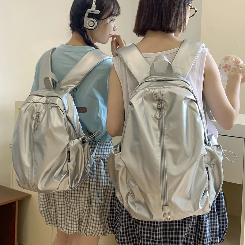 原创设计简约书包女大学生百搭双肩包高中生大容量户外旅行背包男