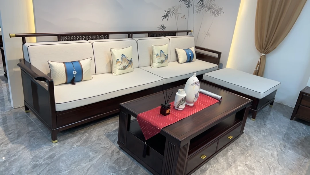 新中式黑檀木组合沙发家具轻奢全实木套房系列实木沙发