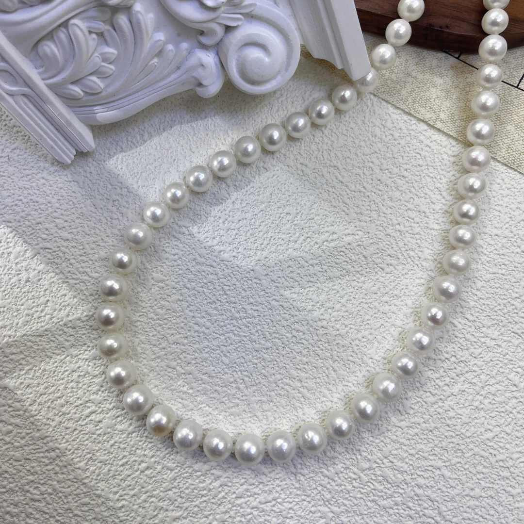 【东方既白，无核】X0046 8-9mm天然淡水无核珍珠项链气质强光经典