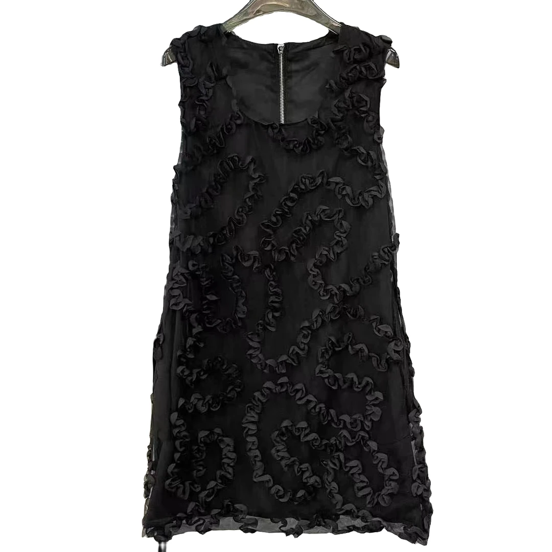 【susu】夏季黑色百搭显瘦蕾丝潮流女装连衣裙