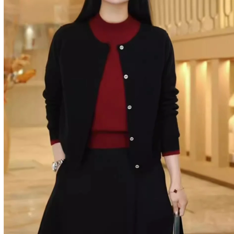 假两件套头毛衣秋冬针织开衫女春秋新款毛衣外套时尚洋气上衣爆款