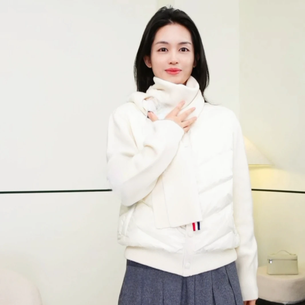 【小鱼】女款-康赛妮羊绒拼接鹅绒羽绒服-经典简约时尚百搭显瘦