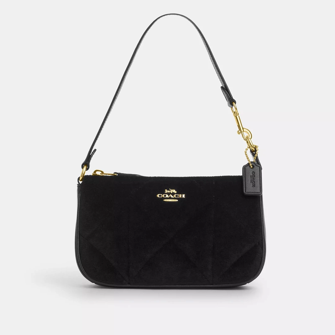 COACH/蔻驰Nolita19 拉链开合天鹅绒腋下包 CP247 IMBLK(19*11*5)