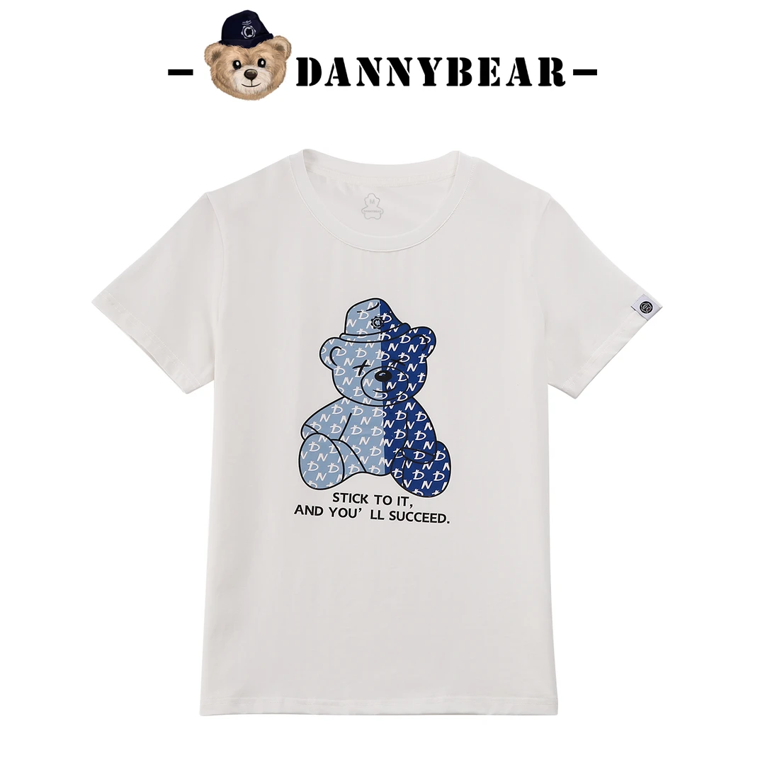 #X#DANNYBEAR百搭男女款宽松休闲T恤百搭情侣印花卡通圆