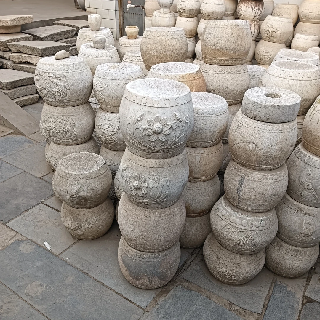 老石鼓可以当花盆底座，复古大气上档次摆设家用高档雕刻