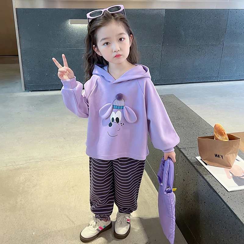 女童可爱套装春秋款洋气女童卫衣卫裤休闲两件套韩版小童秋装时髦