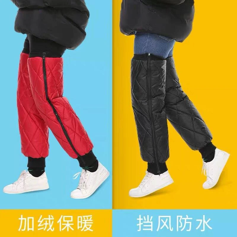骑手电动车护腿护膝冬季长筒套加长加厚拉链加绒防寒防水挡风l