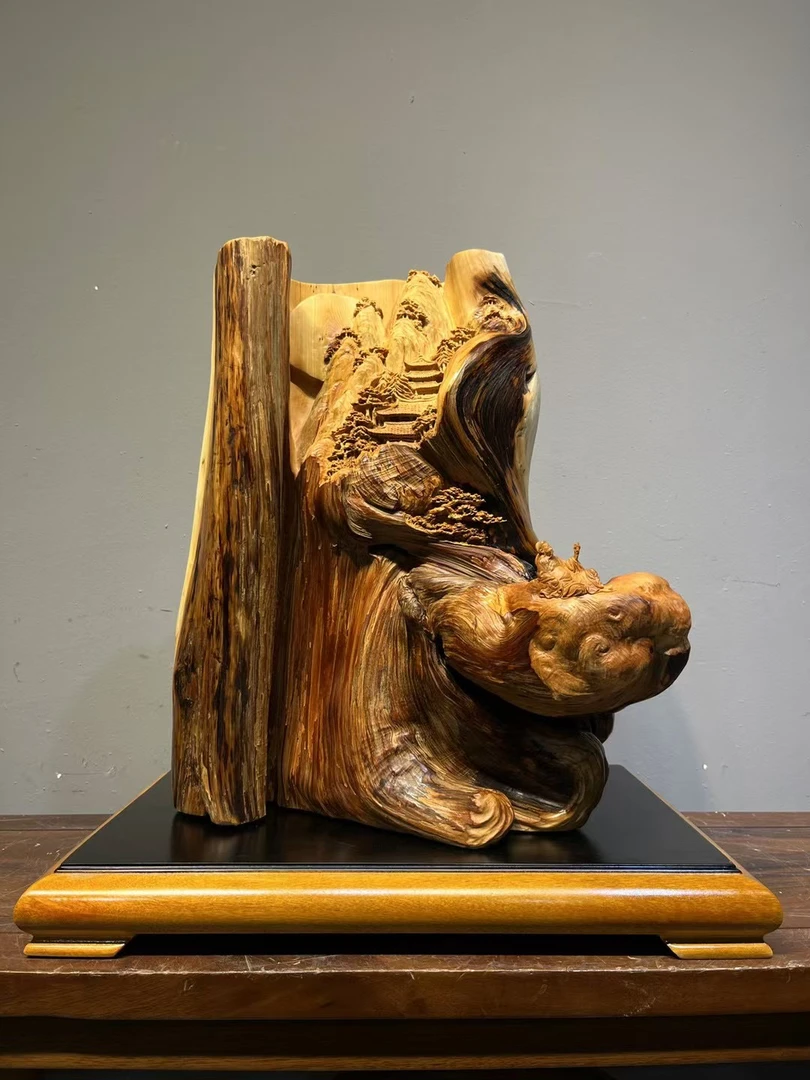 太行崖柏精雕新品，对酒当歌，规格长44宽30高48