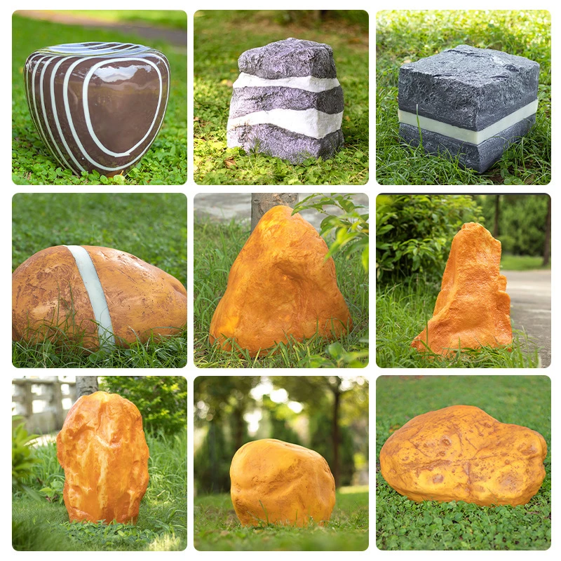 太阳能发光仿真石头灯户外装饰草坪园林庭院灯公园景区防水景观灯