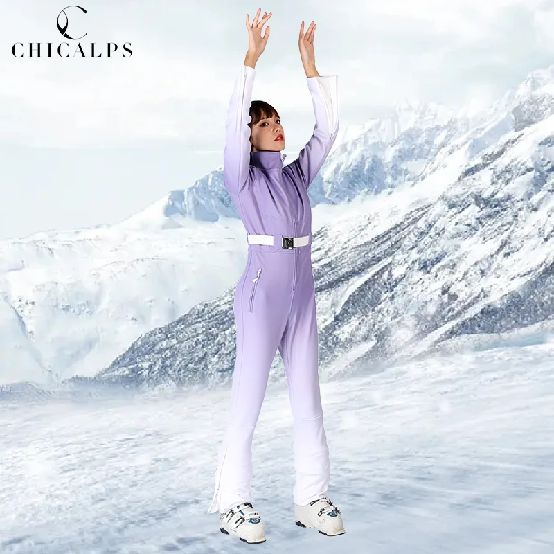 CHICALPS连体修身防风防水双板滑雪服