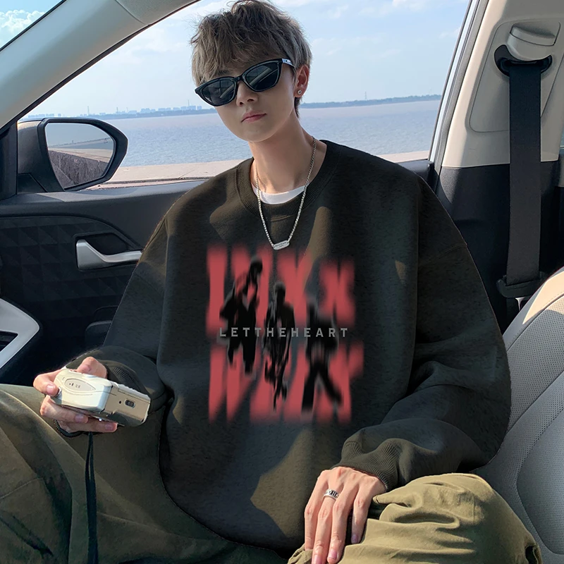 卫衣男青少年推荐潮流长袖秋季男装2024新款高街男生卫衣潮流ins