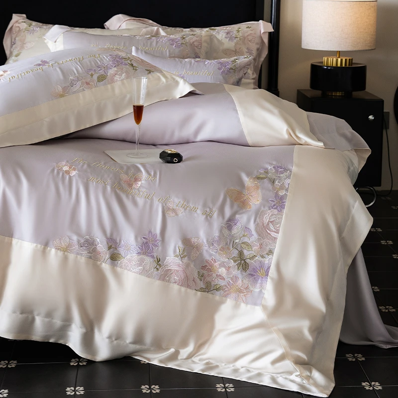 喜兹 诺兰 全棉纯棉四件套纯棉全棉设计师高定轻奢重工刺绣床品