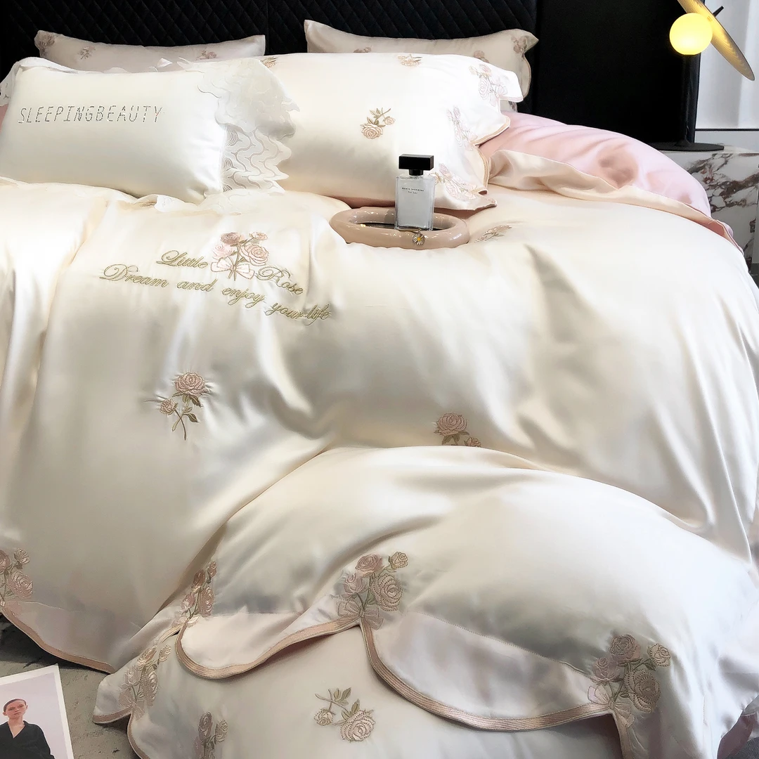 喜兹 希尔薇庄园 新疆全棉四件套全棉纯棉轻奢重工绣花ins风床