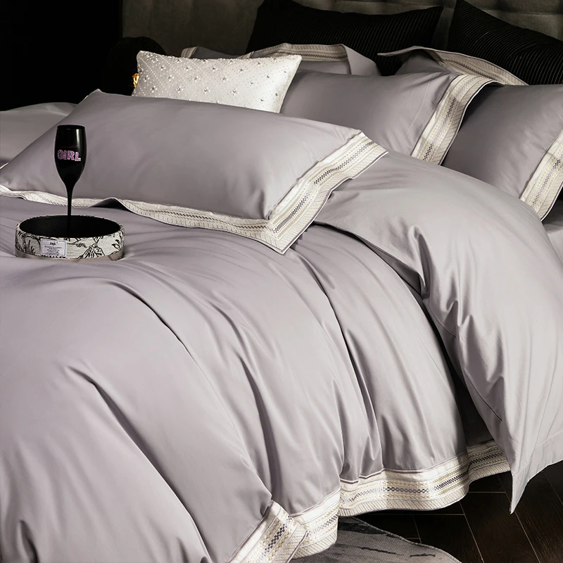 喜兹 卡尔顿 长绒棉四件套全棉纯棉高精密绣花 高档刺绣ins风床品