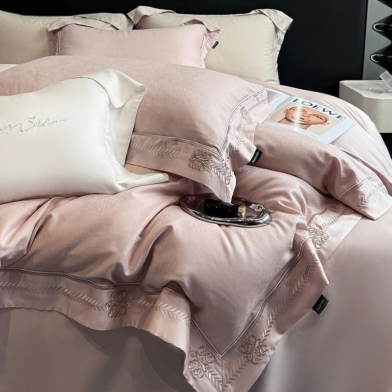 喜兹 赫罗纳 全棉轻奢四件套 进口重工高精密刺绣ins风网红床品