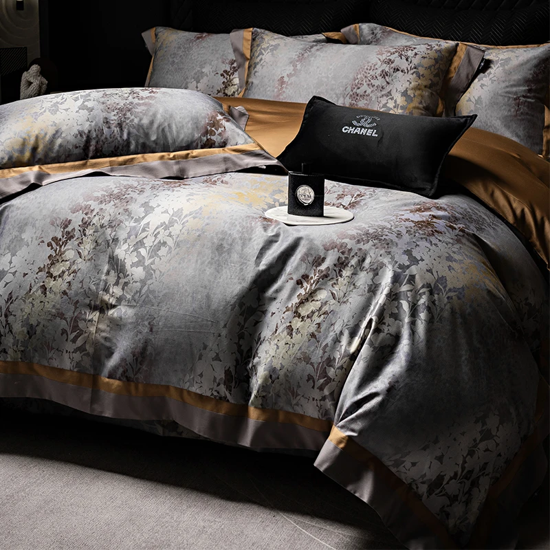 喜兹  芸临 数码印花长绒棉四件套全棉纯棉轻奢重工新款ins风