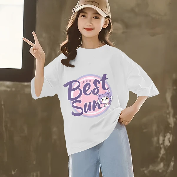 男童新款短袖童装女孩洋气上衣儿童夏季打底衫女儿童衣服春夏装t