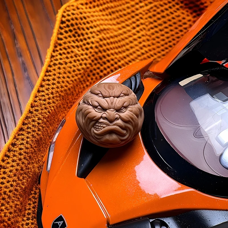 「四目恶僧」尺寸17-18.5mm精工猴头核桃雕刻 孔道镶嵌 猴头配饰