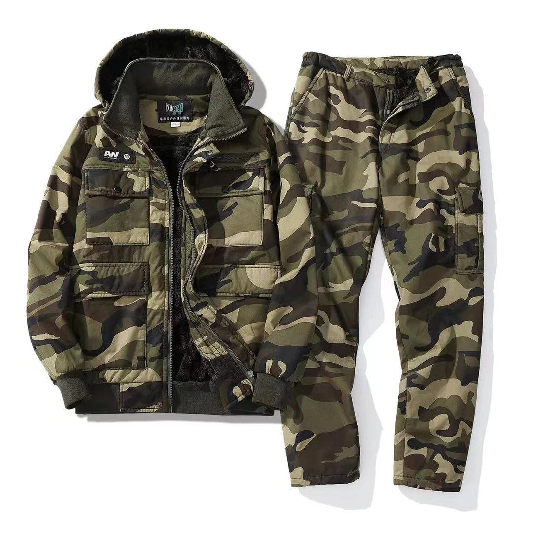 10弹力保暖迷彩工作服套装结实耐磨工装工地电焊机修工劳保迷彩服