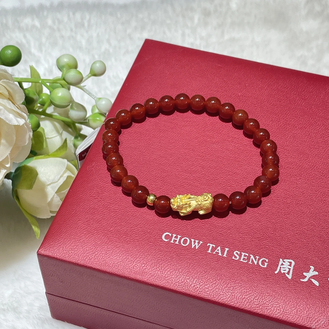 Chow Tai Seng/周大生玛瑙小貔貅手串时尚百搭