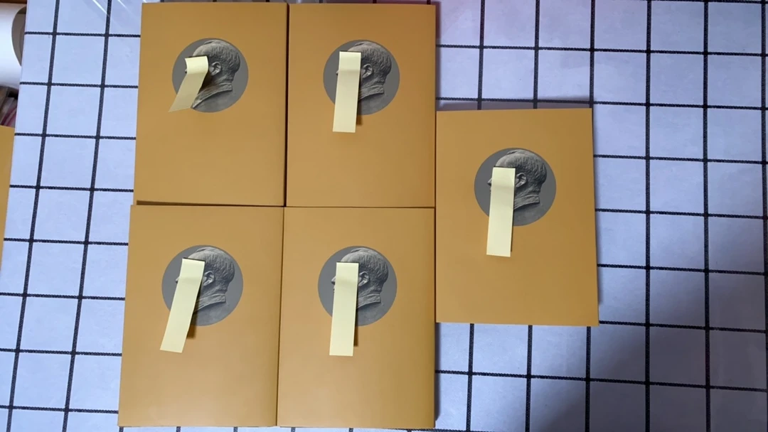 毛选书皮-小32开繁体-黄色书皮-1-5-5张-繁体老毛选书皮书衣