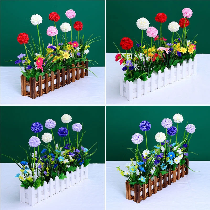 塑料假花绢花干花束仿真花艺套装客厅家居装饰品栅栏摆设插花摆件