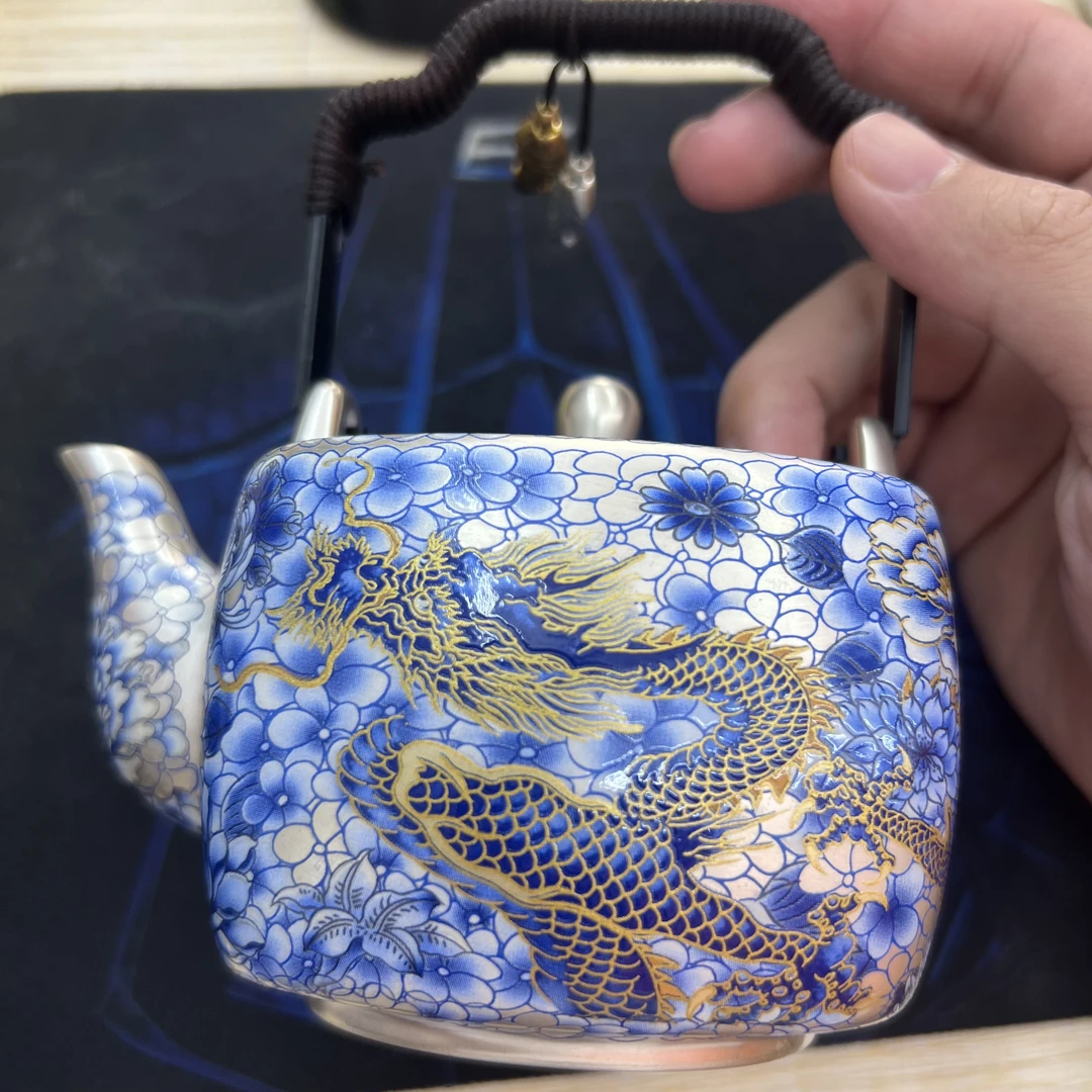 周鸿杰龙凤银提梁壶1272