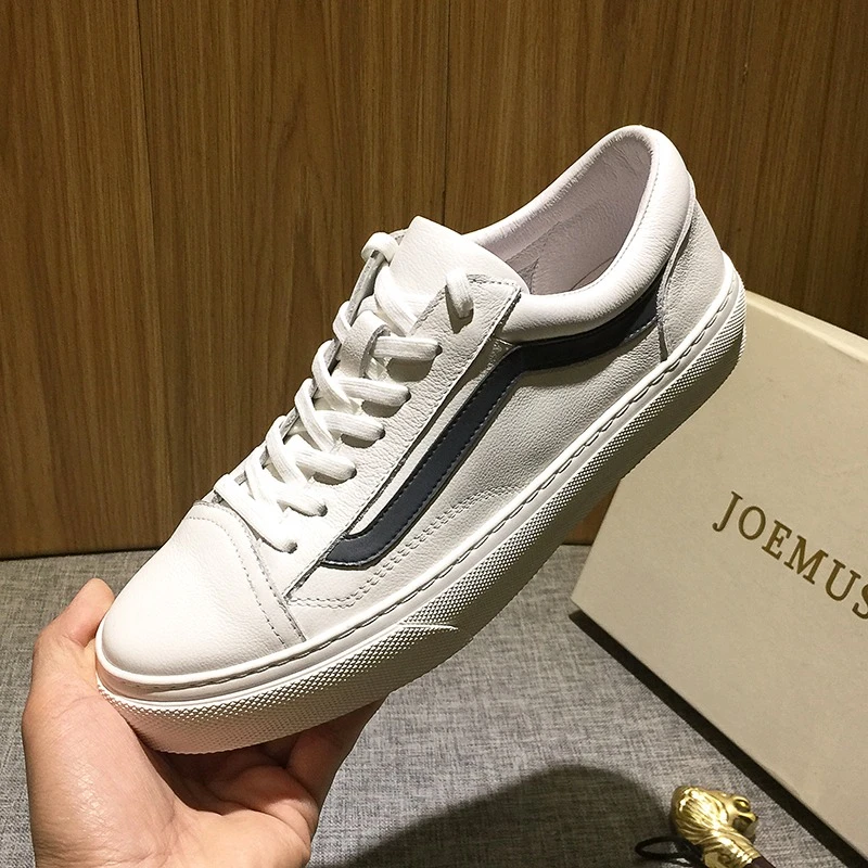 2023夏新款软牛皮小白鞋男休闲拼色透气欧洲站男鞋百搭真皮板鞋