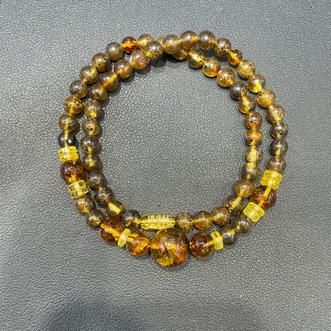 【大志珠宝】G167 琥珀圆珠塔链百搭款 多样性发一件