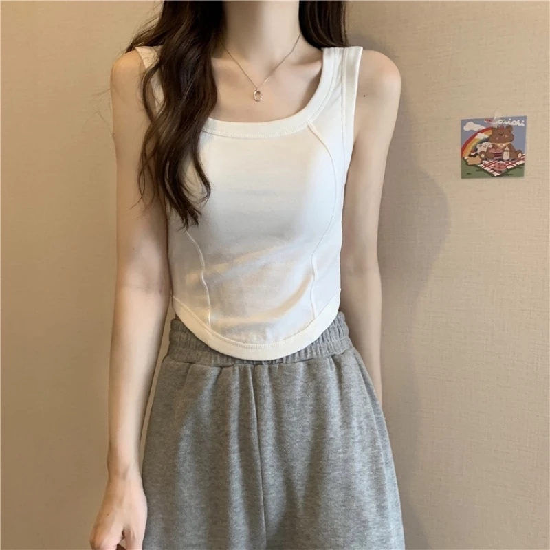 简约百搭款 黑白灰工字背心 带固定垫子