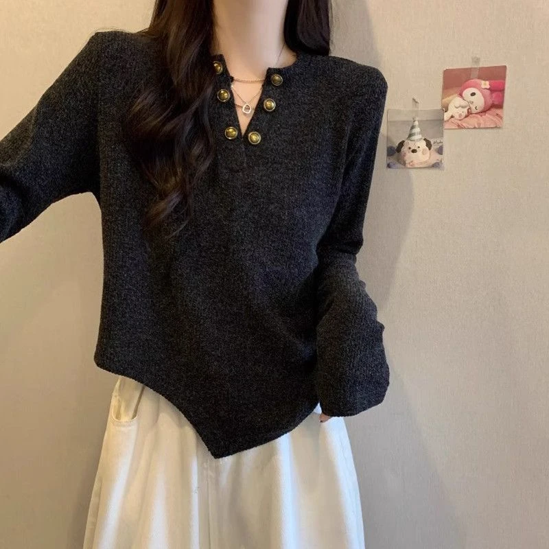 小香风大码德绒打底衫女秋冬新款胖mm遮肉显瘦不规则正肩加厚上衣