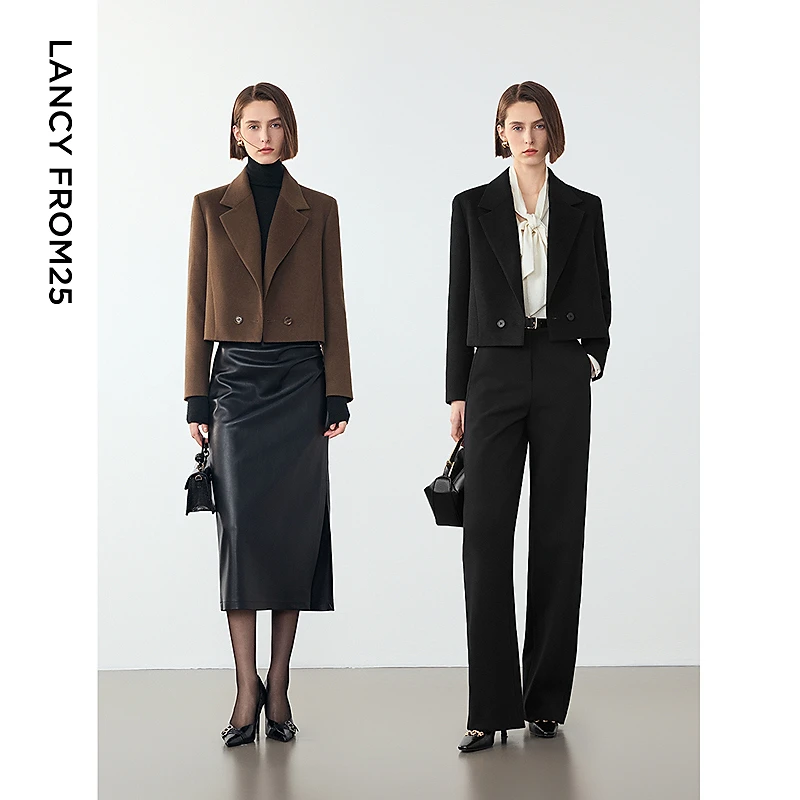 朗姿气质时尚高级感通勤职业西服外套2024冬季新款休闲西装女