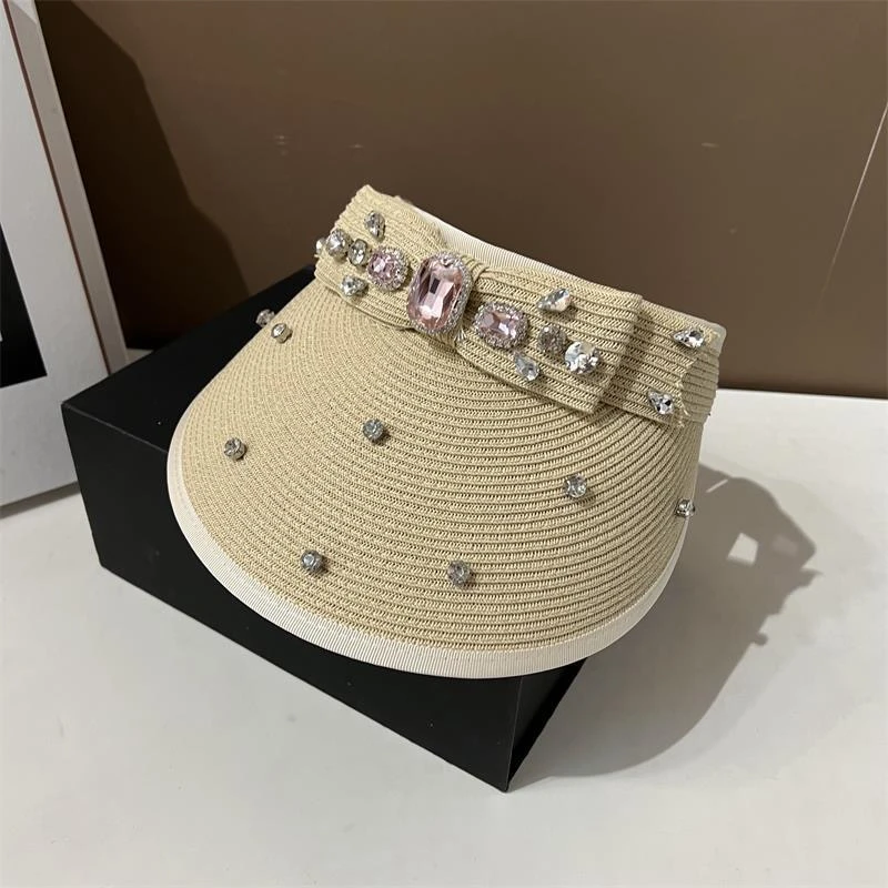 手工钉钻春夏遮阳帽轻奢时尚百搭设计师