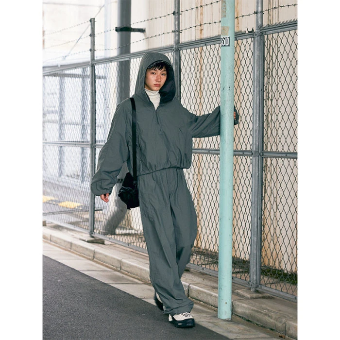 鹿与飞鸟[下班时间]双色防风加绒棉衣卫裤套装6353/6354