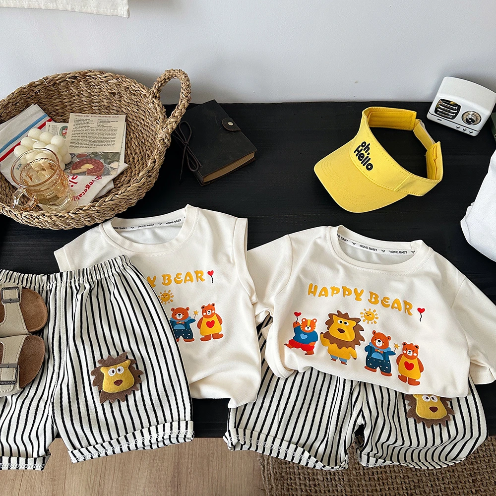 【A类高货】水晶珠地透气ins系玩偶套装儿童夏季短袖短裤二件套12