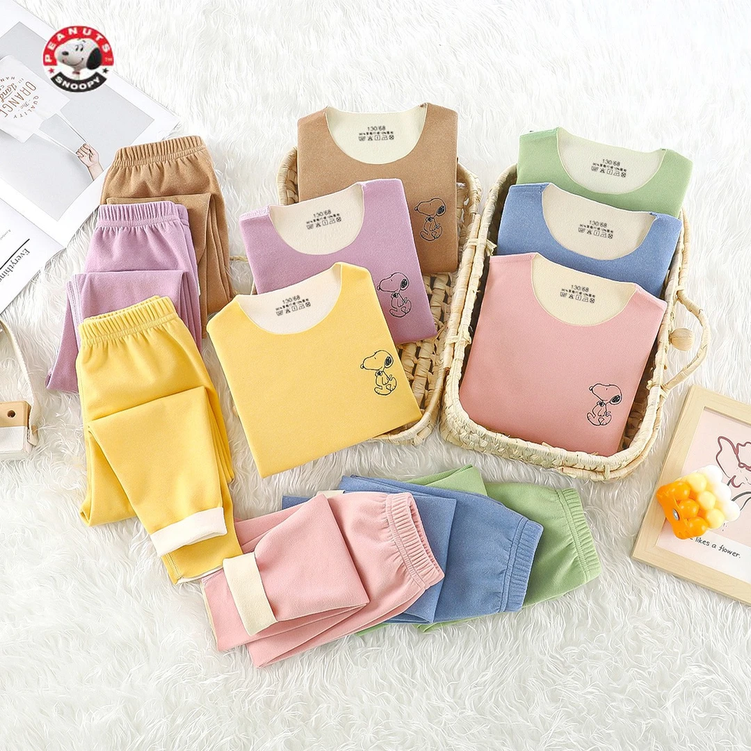 【主播推荐】【顾奈】SnoopyXS儿童内衣套装新款秋衣秋裤